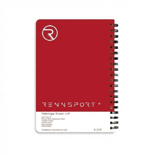 Carmine Red Spiral Bound Colours Of Rennsport Notebook